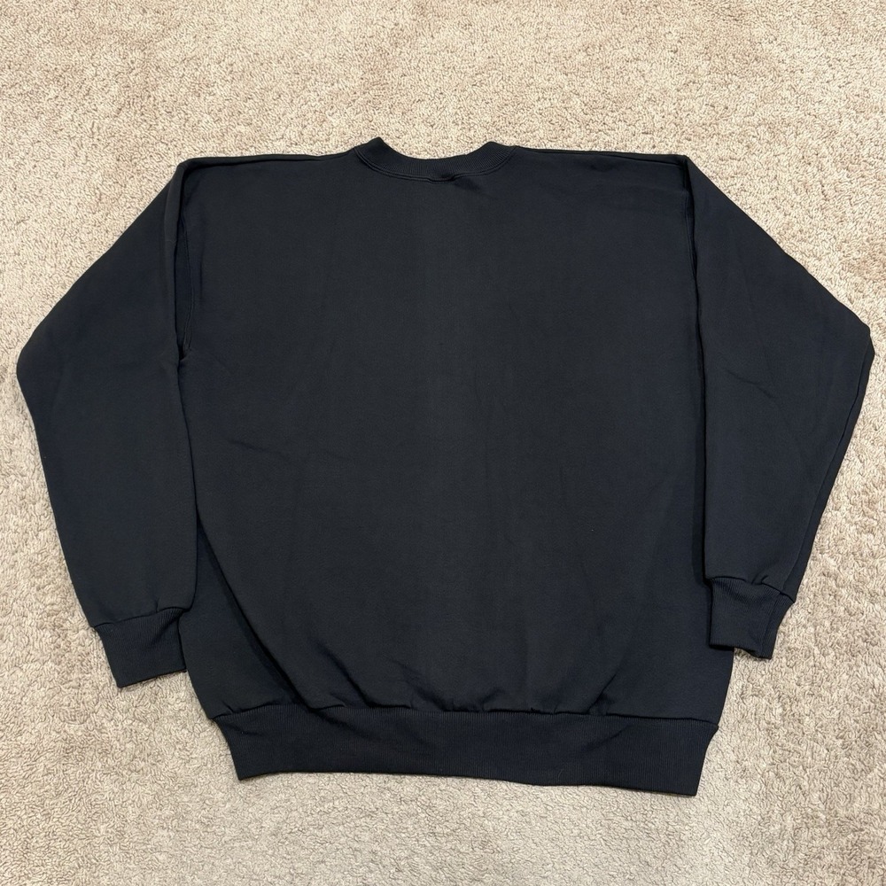 Vintage 90s Apple Computers Sweatshirt Men's Large Black Rainbow Spellout Tech - Picture 4 of 6